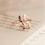 Olive Tree Leaves Open Ring