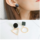 Triangle Round Geometric Earring
