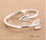 Silver Plated Arrow Crystal Ring