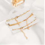 Crystal Sequins Anklet Set