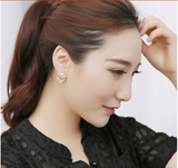 Plated Leave Crystal Stud Earring