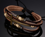 Real Leather Cross Bracelet