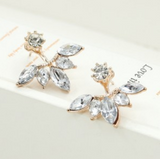 Plated Leave Crystal Stud Earring