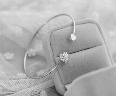 Heart Crystal Love Plated Bracelet