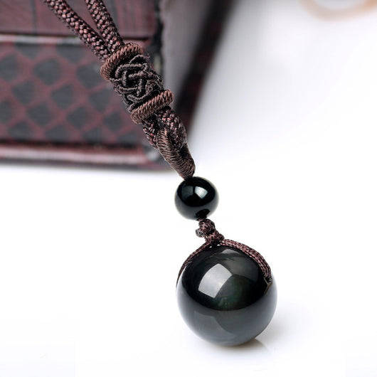 Black Obsidian Rainbow Necklace