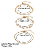 Crystal Sequins Anklet Set