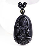 Obsidian Carved Buddha Lucky Amulet