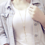 Sweater Chain Circles Necklace
