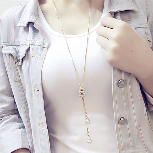 Sweater Chain Circles Necklace