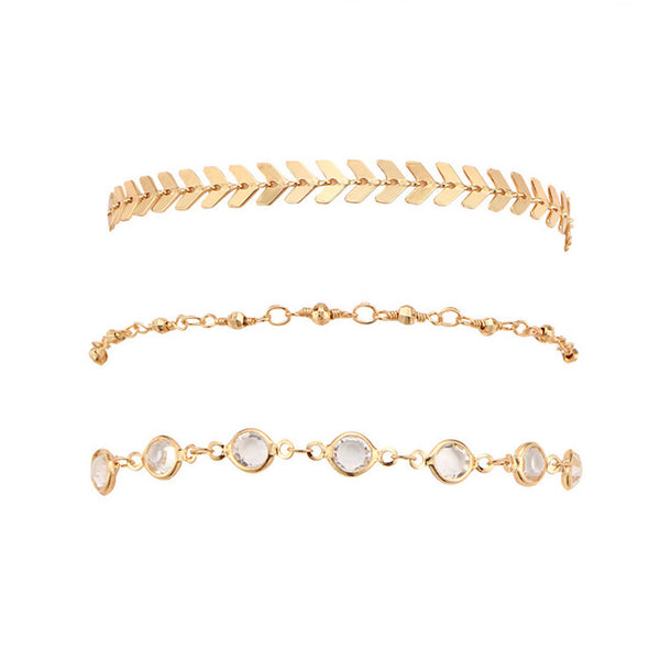 Crystal Sequins Anklet Set