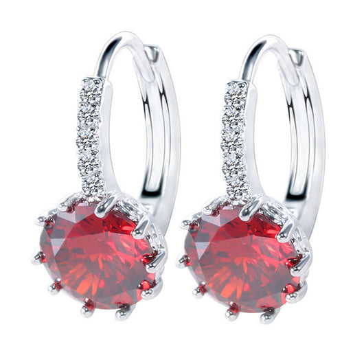 Zircon Charm Flower Stud Earring