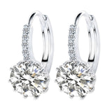 Zircon Charm Flower Stud Earring