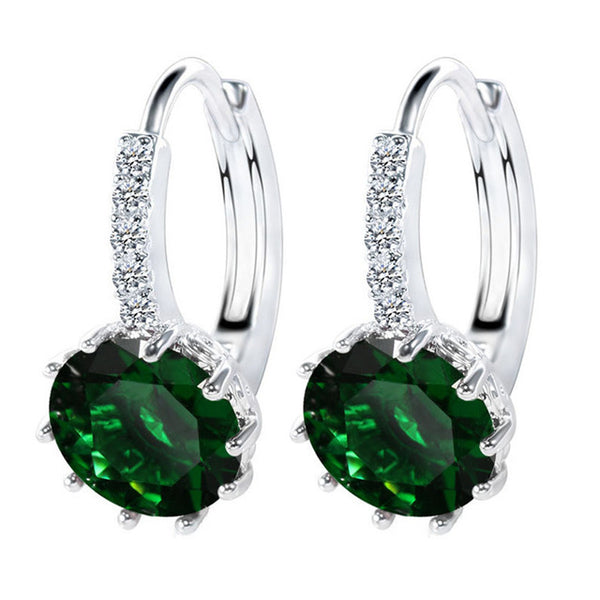 Zircon Charm Flower Stud Earring