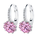 Zircon Charm Flower Stud Earring