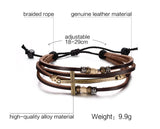 Real Leather Cross Bracelet