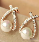 Rhinestone Crystal Silver Stud Earring