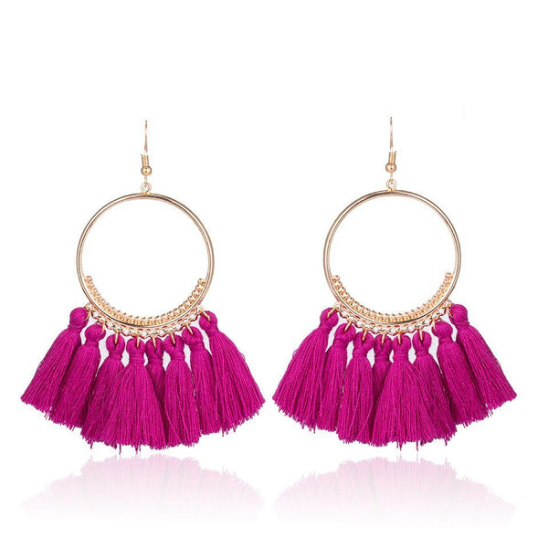 Handmade Cotton Tassel Earring