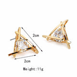 Full Crystal Square Stud Earring