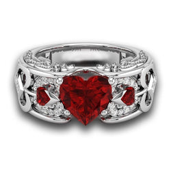Natural Birthstone Bride Heart Ring