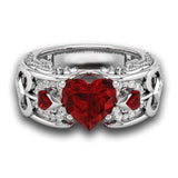 Natural Birthstone Bride Heart Ring