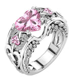 Natural Birthstone Bride Heart Ring