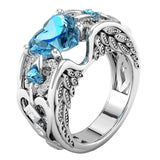 Natural Birthstone Bride Heart Ring