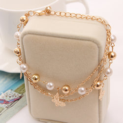 Multilayer Beaded Pendant Bracelet