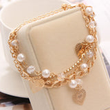 Multilayer Beaded Pendant Bracelet