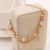 Multilayer Beaded Pendant Bracelet