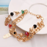 Multilayer Beaded Pendant Bracelet