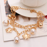 Multilayer Beaded Pendant Bracelet