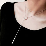 Leaf Moon Pendant Necklace Crystal