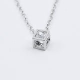 Leaf Moon Pendant Necklace Crystal