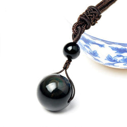 Black Obsidian Rainbow Necklace