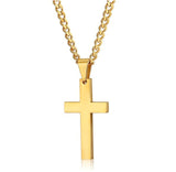 Cross Necklace Stainless Steel Gold